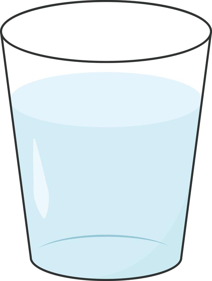 glas av vatten, illustration, vektor på vit bakgrund.
