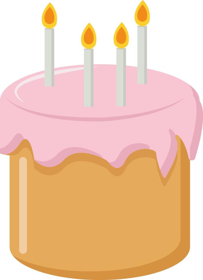 kleiner Kuchen, Illustration, Vektor auf weißem Hintergrund.
