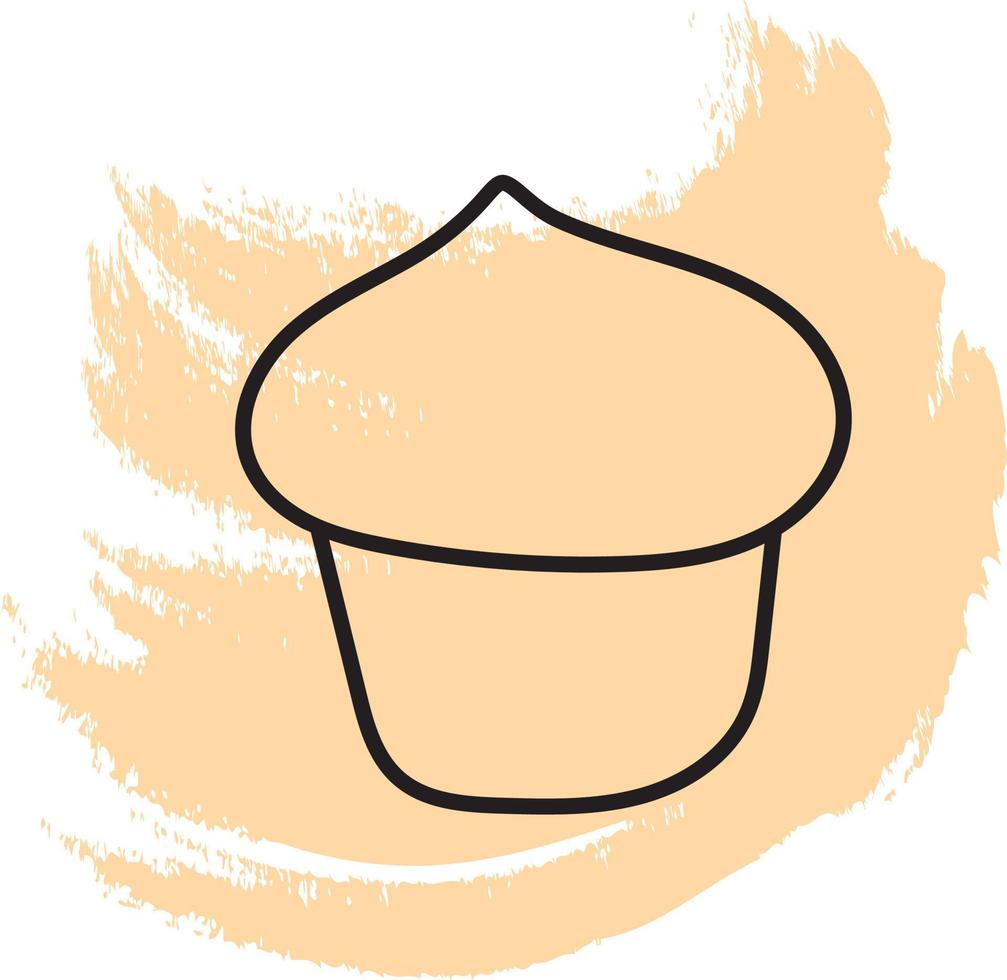 muffin med grädde på topp, ikon illustration, vektor på vit bakgrund