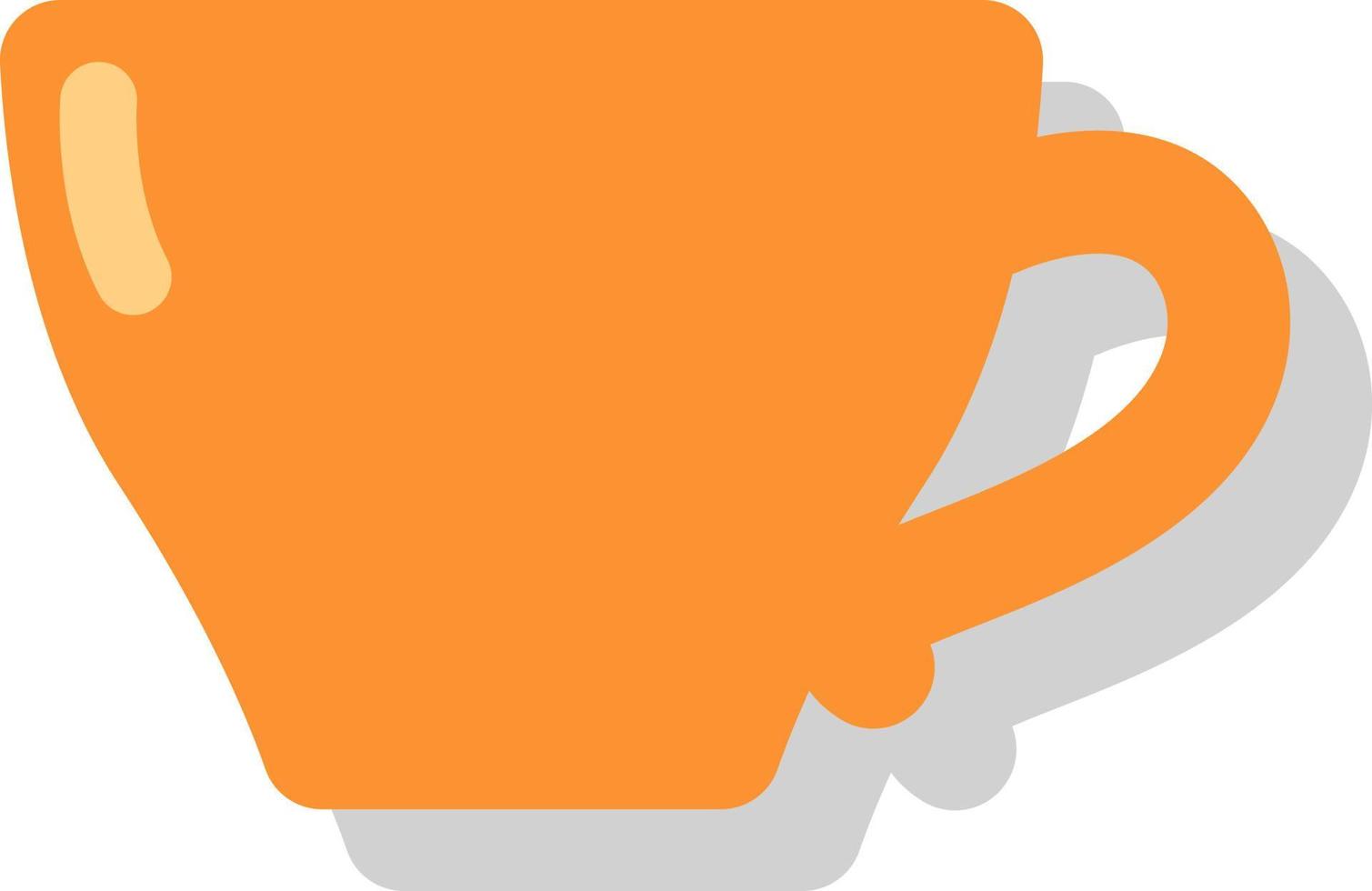 små orange kaffe kopp, illustration, vektor på en vit bakgrund