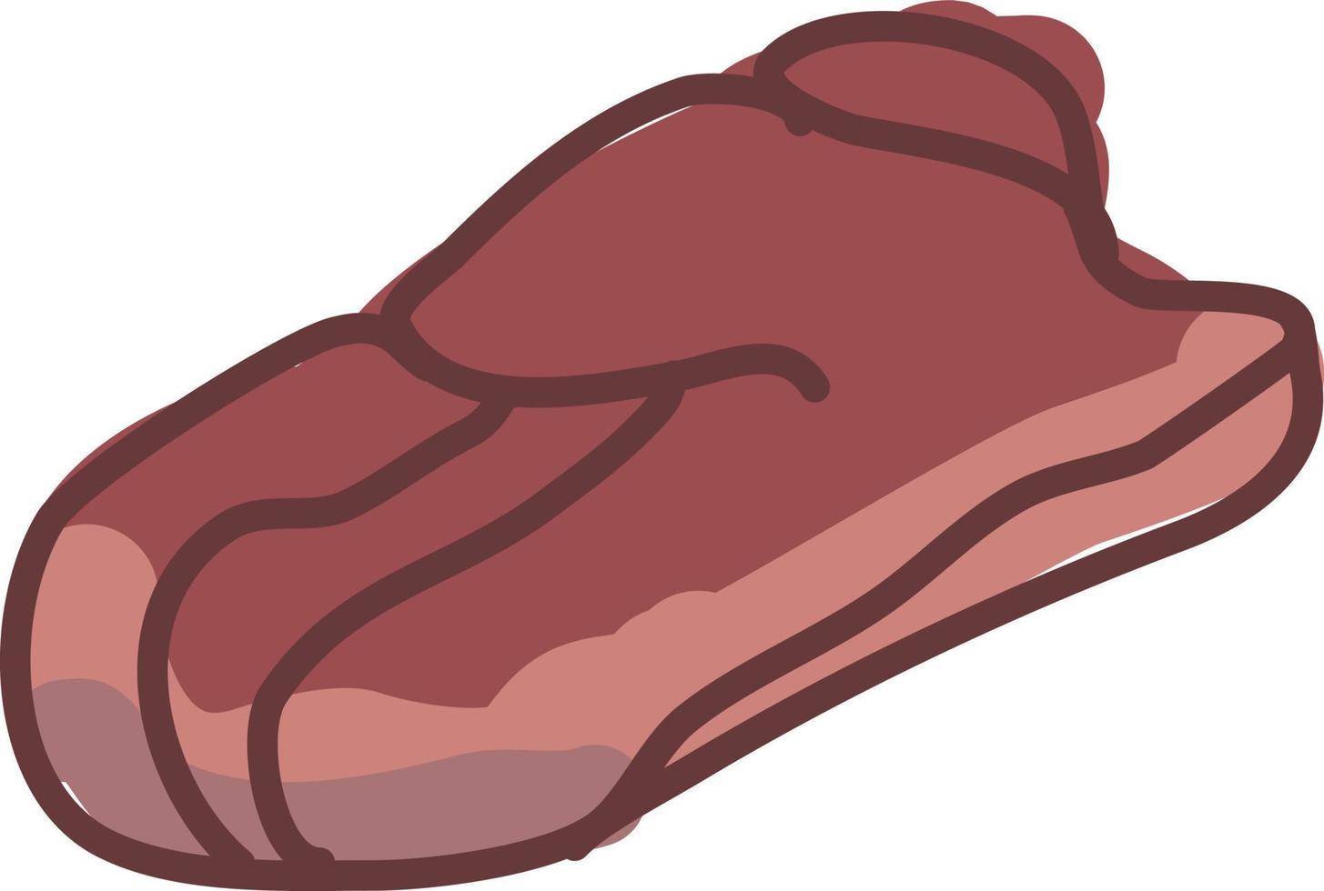 Steak, Illustration, Vektor auf weißem Hintergrund.