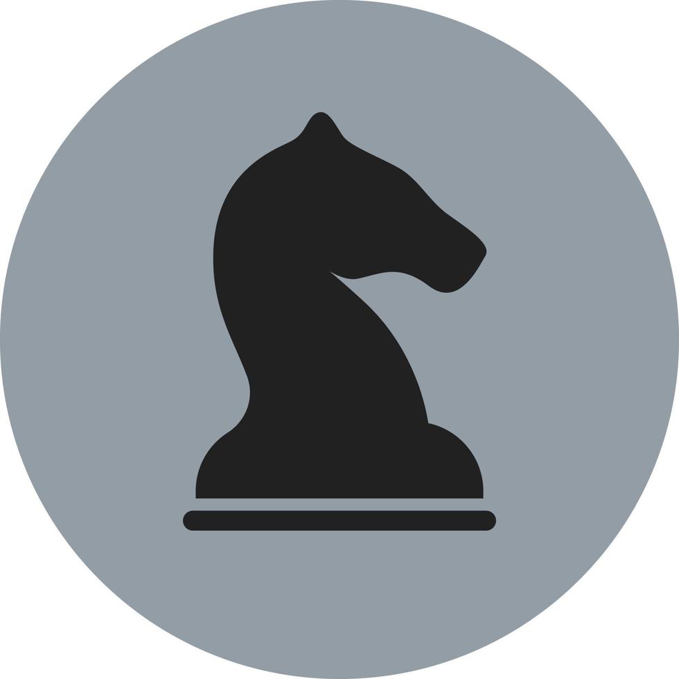 Schachfigur schwarzer Ritter, Illustration, Vektor auf weißem Hintergrund.