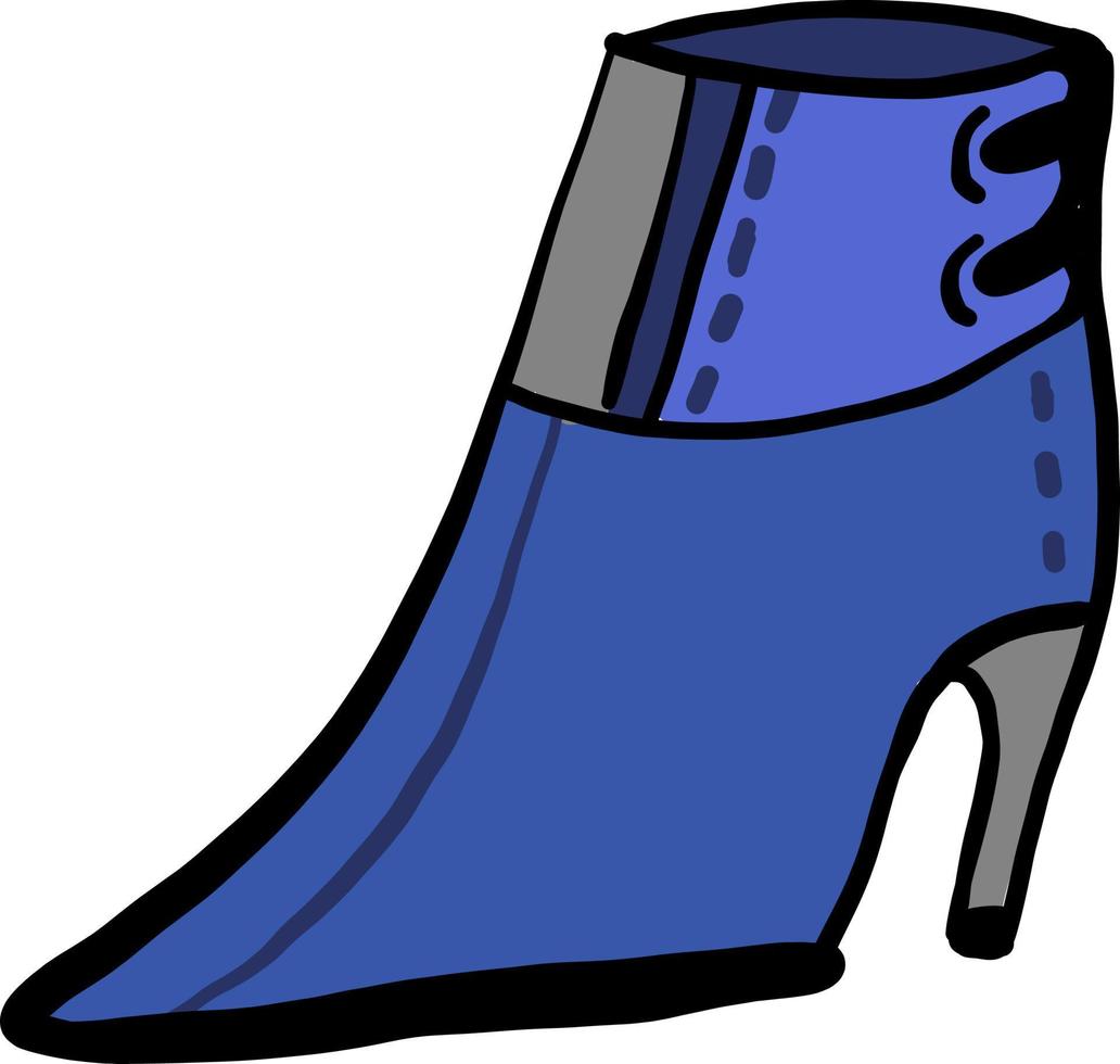 Schuhe mit blauen Absätzen, Illustration, Vektor auf weißem Hintergrund