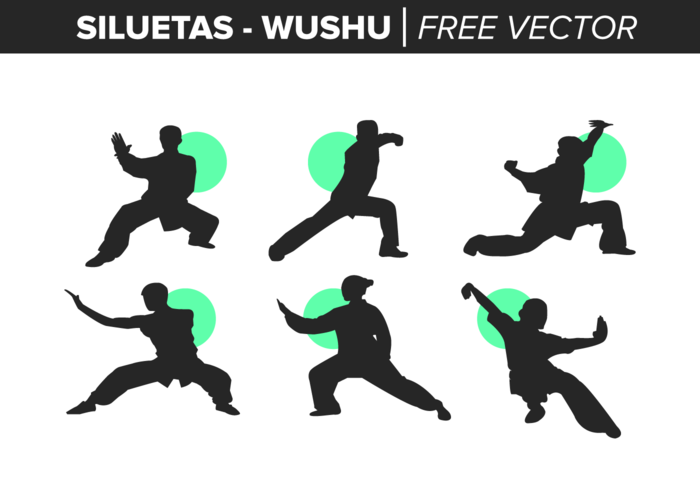 Siluetas Wushu Gratis Vector