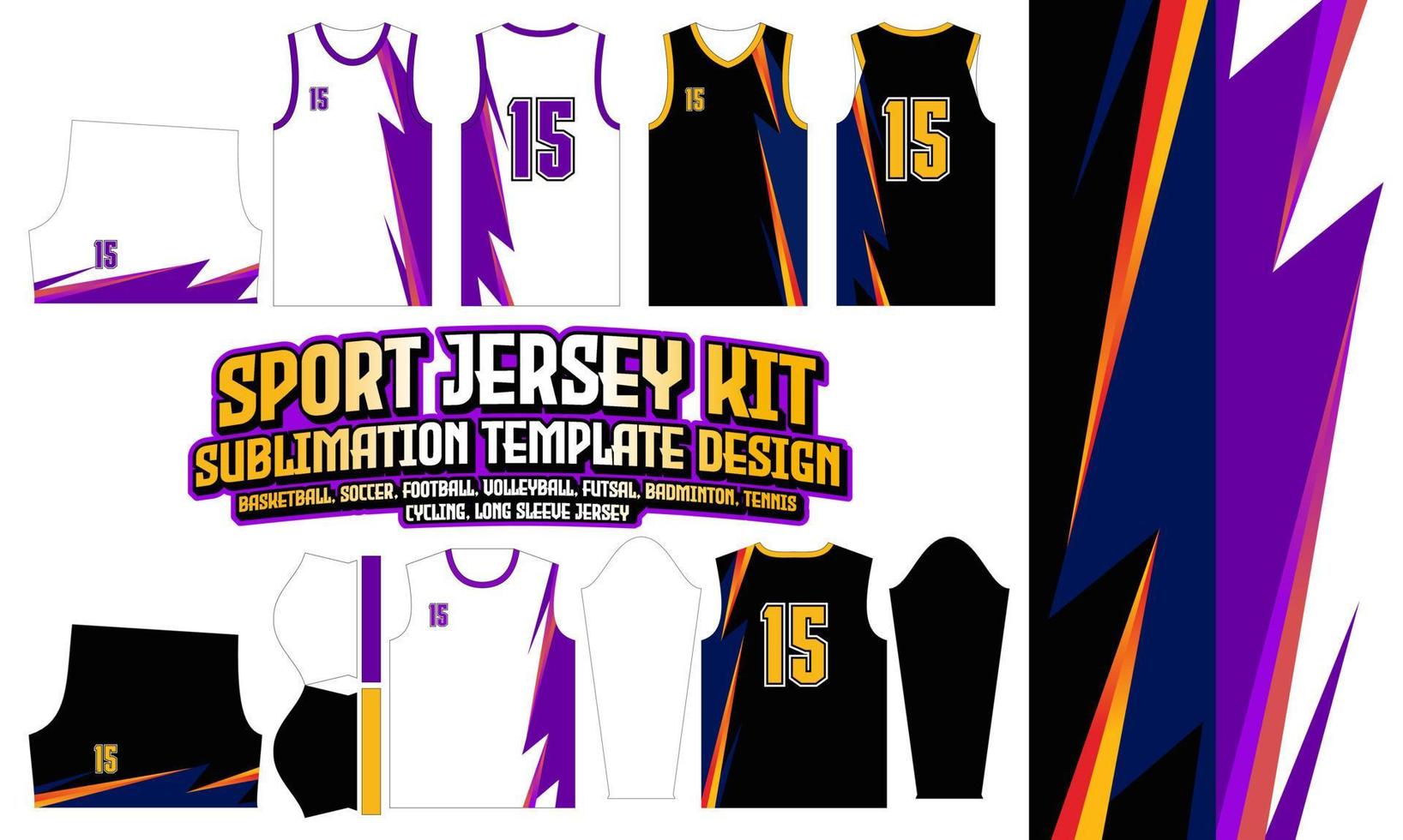 Trikot Bekleidung Sportbekleidung Sublimationsmuster Design 216 für Fußball Fußball E-Sport Basketball Volleyball Badminton Futsal T-Shirt vektor