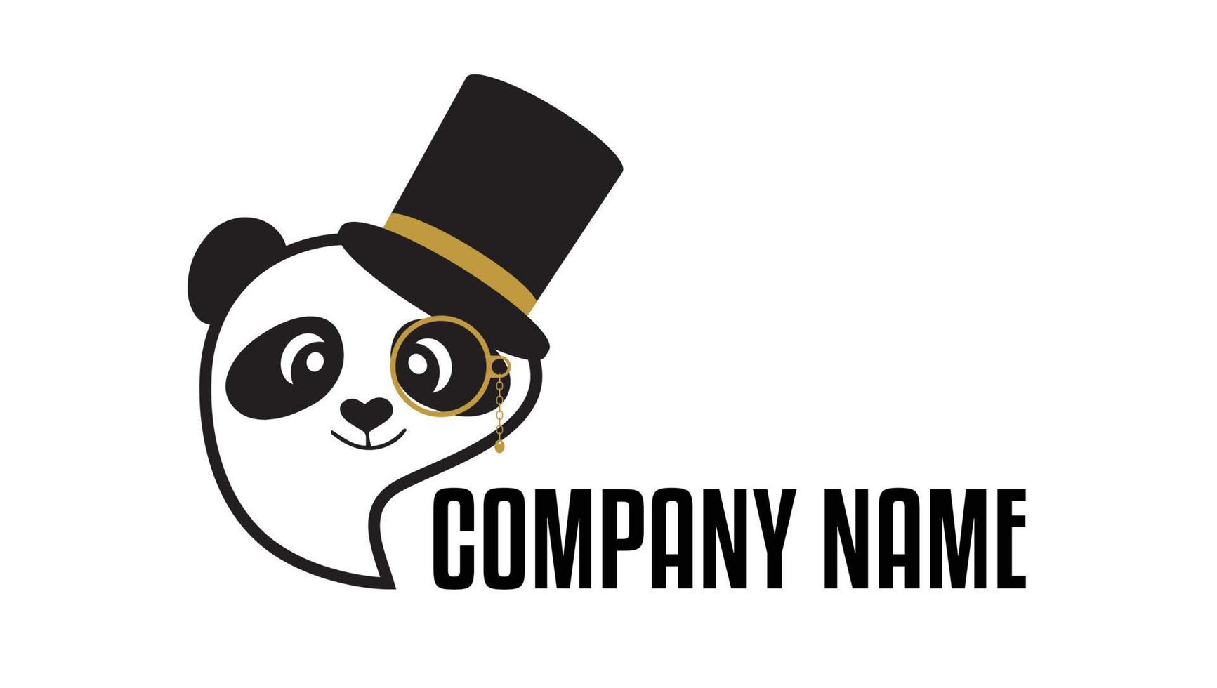 Designvorlage für minimales Panda-Logo vektor