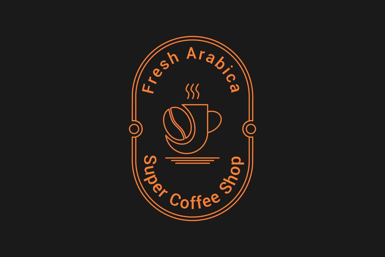 bricka logotyp av kaffe och kopp vektor