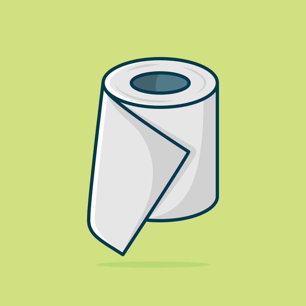 toilettenpapierrolle vektor symbol illustration. gesundheitswesen und medizinisches symbolkonzept weiß isoliert. flacher cartoon-stil geeignet für web-landing-page, banner