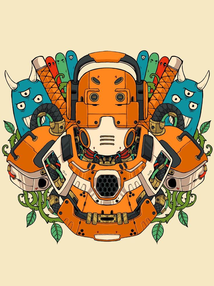 klotter robot illustration vektor