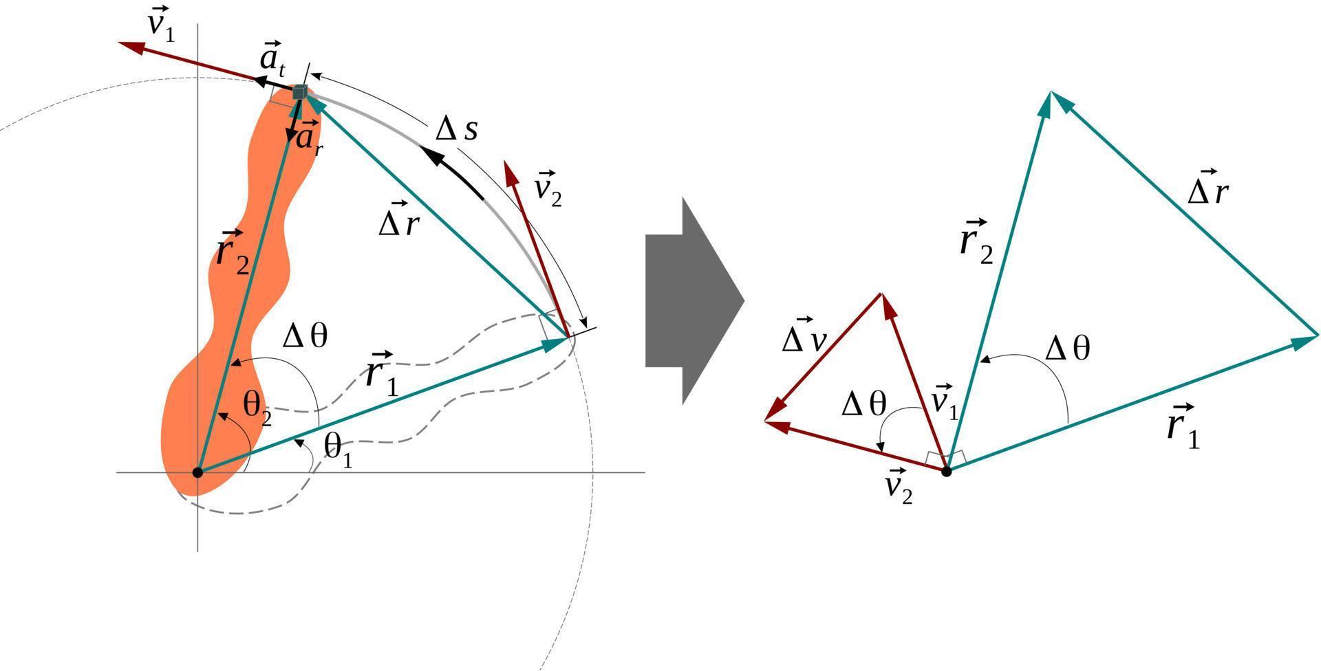 Beschleunigungskomponenten bei Kreisbewegungen. Tangential- und Radialbeschleunigung vektor