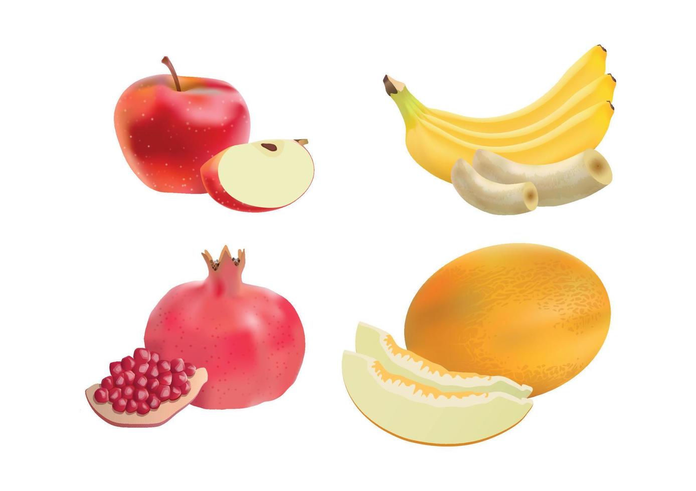 Reihe von realistischen Früchten vektor