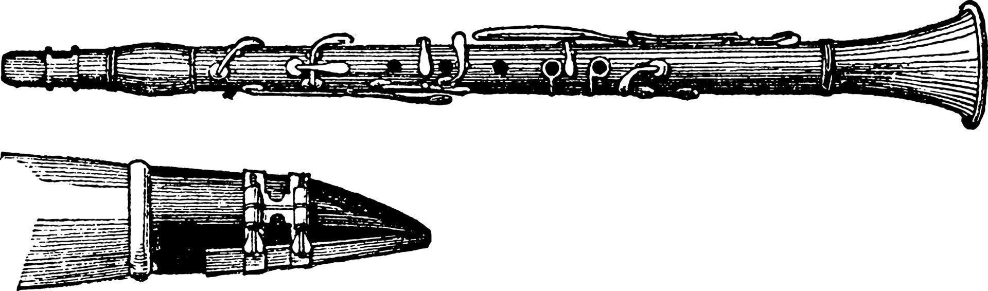 klarinett, årgång illustration vektor
