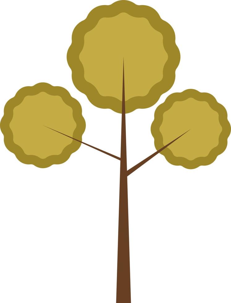 Baum mit drei Zweigen, Illustration, auf weißem Hintergrund. vektor
