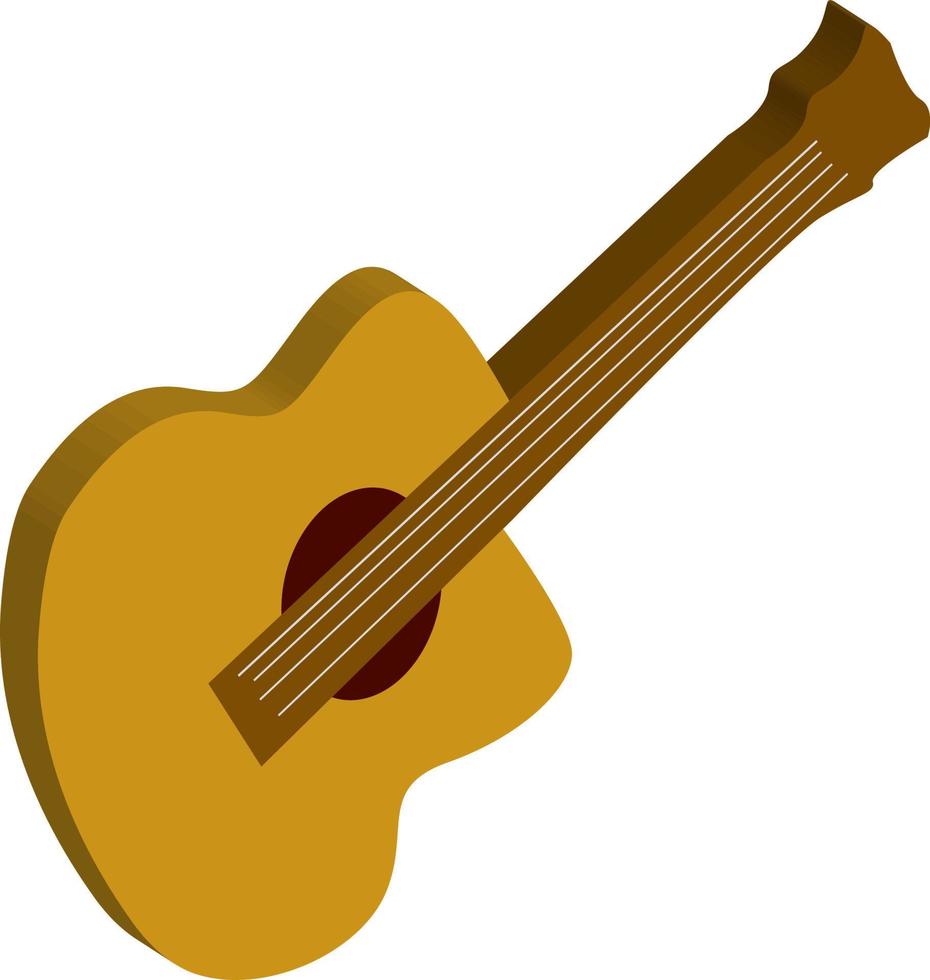Gitarre, Illustration, Vektor auf weißem Hintergrund.