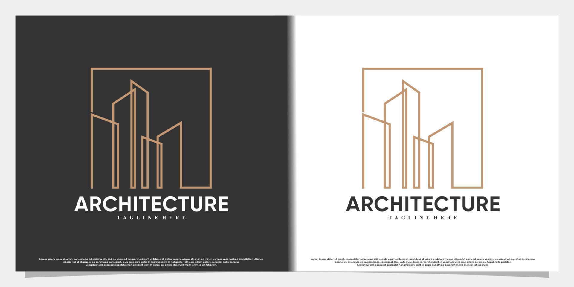 Architektur-Icon-Logo-Design mit modernem Konzept-Premium-Vektor vektor