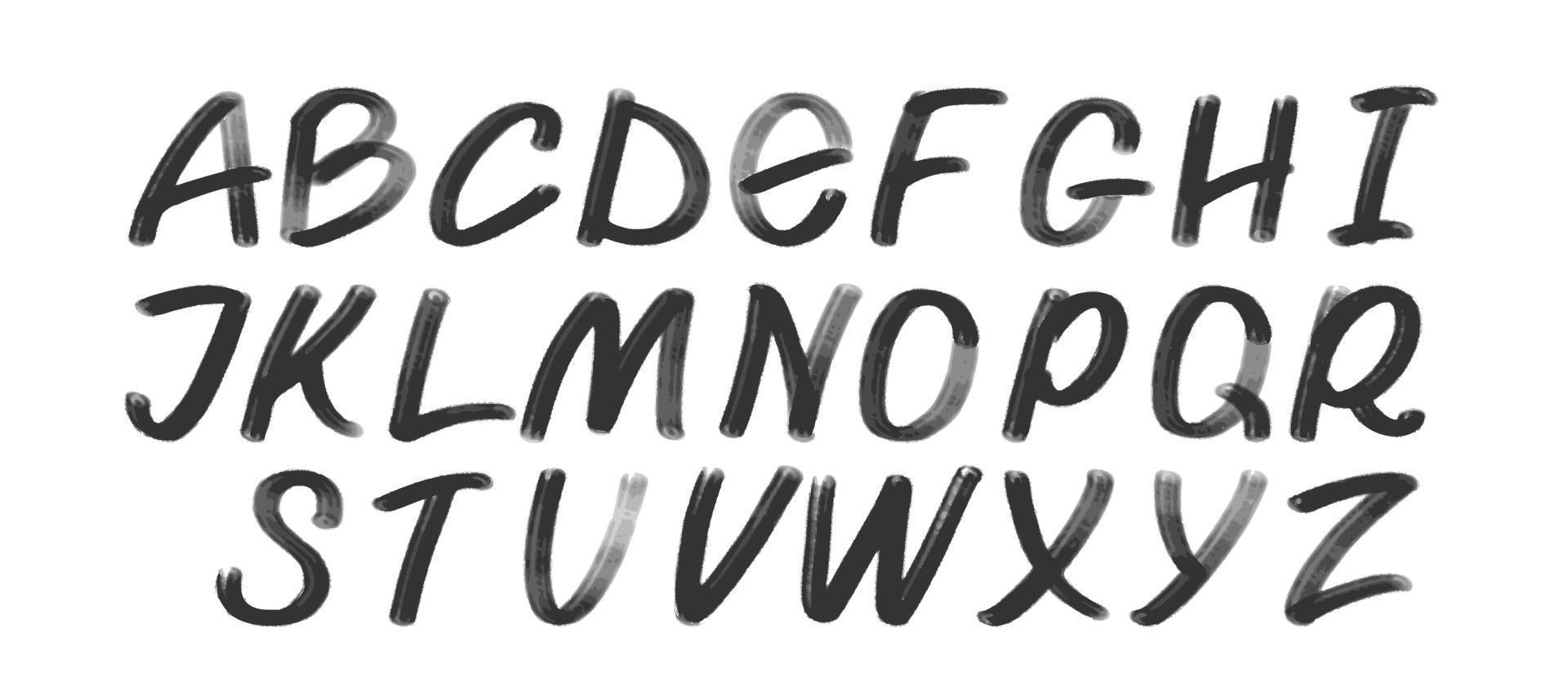 abstrakt hand dragen svart font design, alfabet brev i graffiiti stil vektor illustration