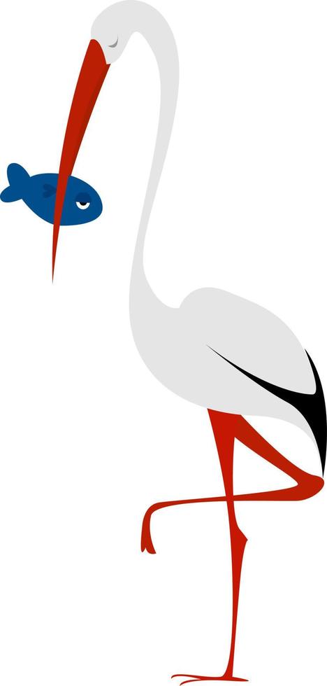 stork, illustration, vektor på vit bakgrund.