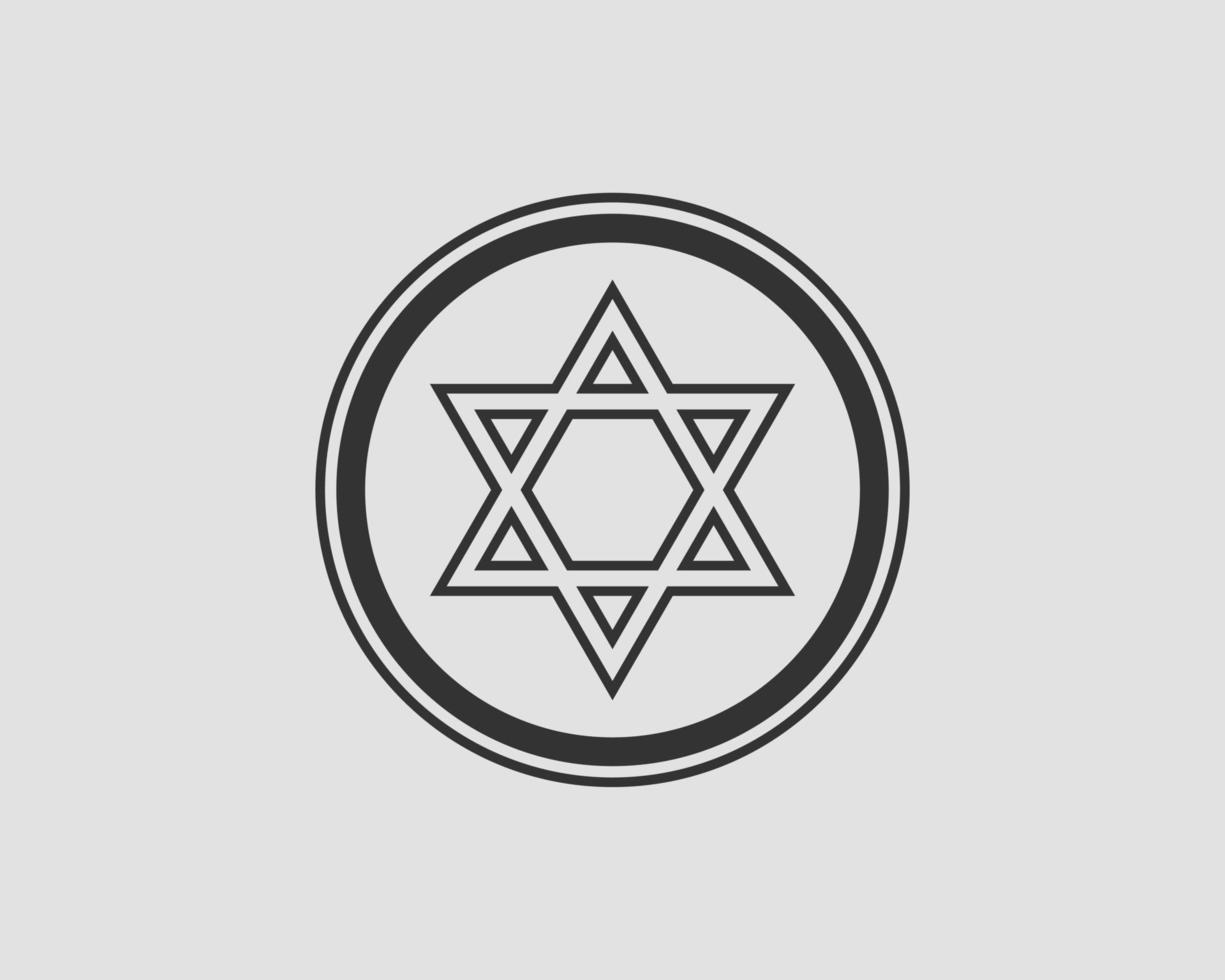 jewish stjärna av David ikon. vektor sex spetsig stjärnor symbol.