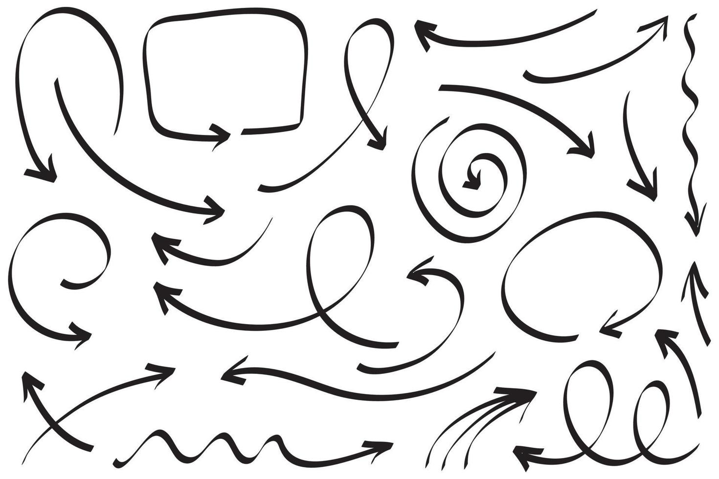 uppsättning handritade pilar .vector doodle designelement. illustration på vit background.for business infographic, banner, webb och konceptdesign. vektor