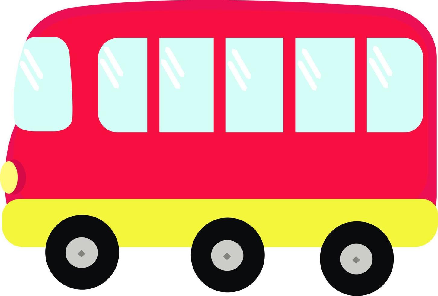 roter Autobus, Illustration, Vektor auf weißem Hintergrund