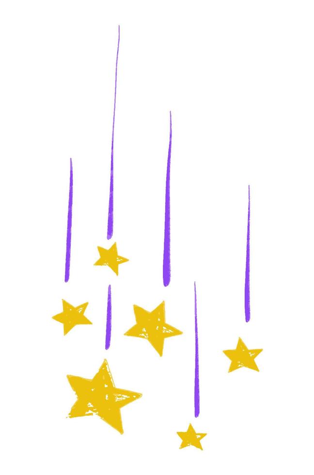 vektor illustration, stjärnor penna översikt effekt, hand dragen stjärnor, klotter med pennor