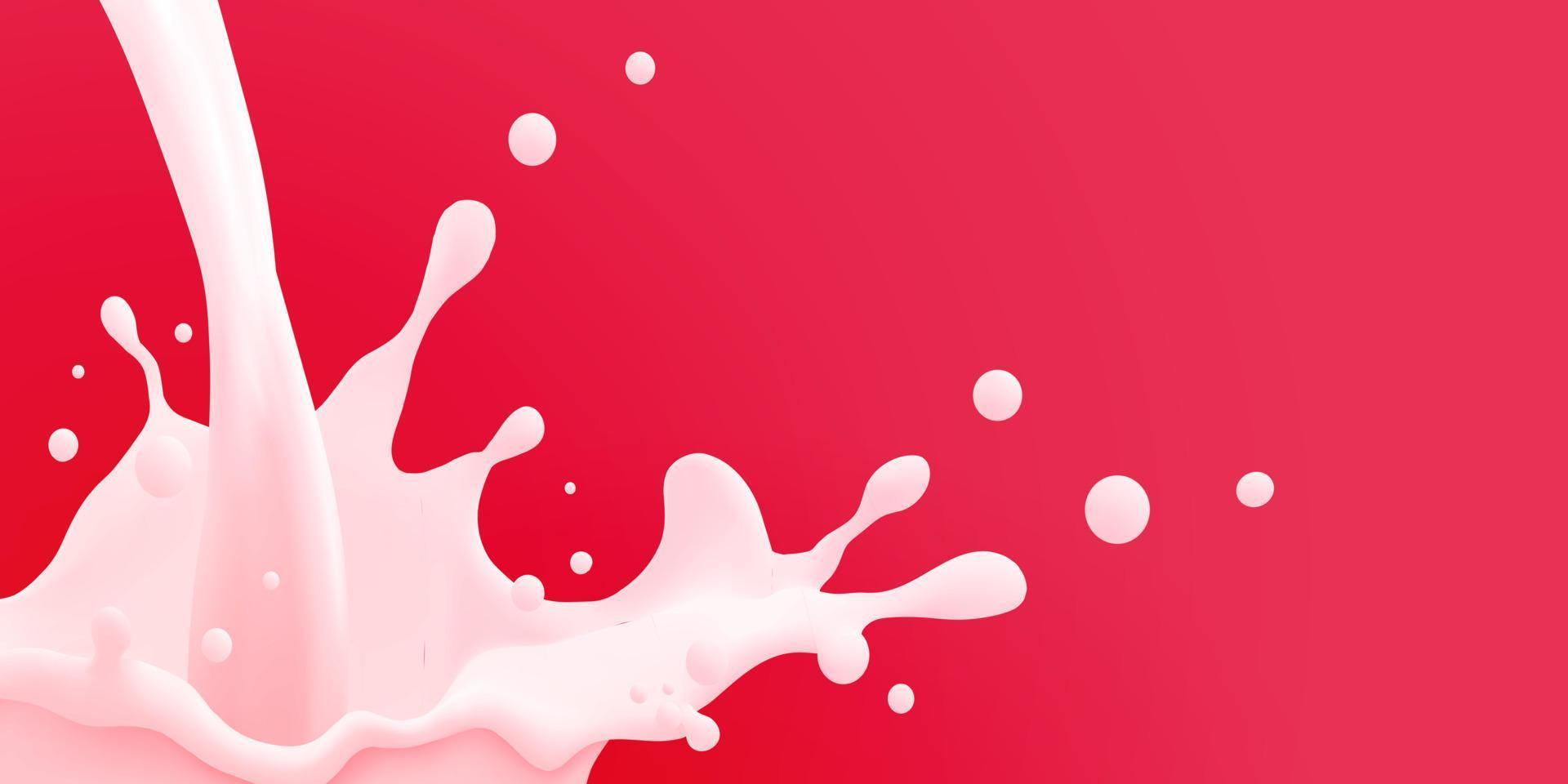mjölk jet bakgrund, mjölkig stänk, vektor realistisk flytande vit stänk på isolerat bakgrund. 3d illustration.