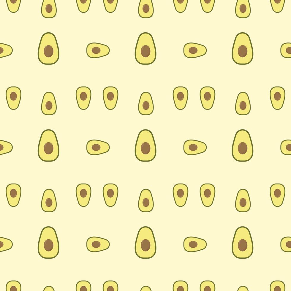 Avocado-Muster, Illustration, Vektor auf weißem Hintergrund.