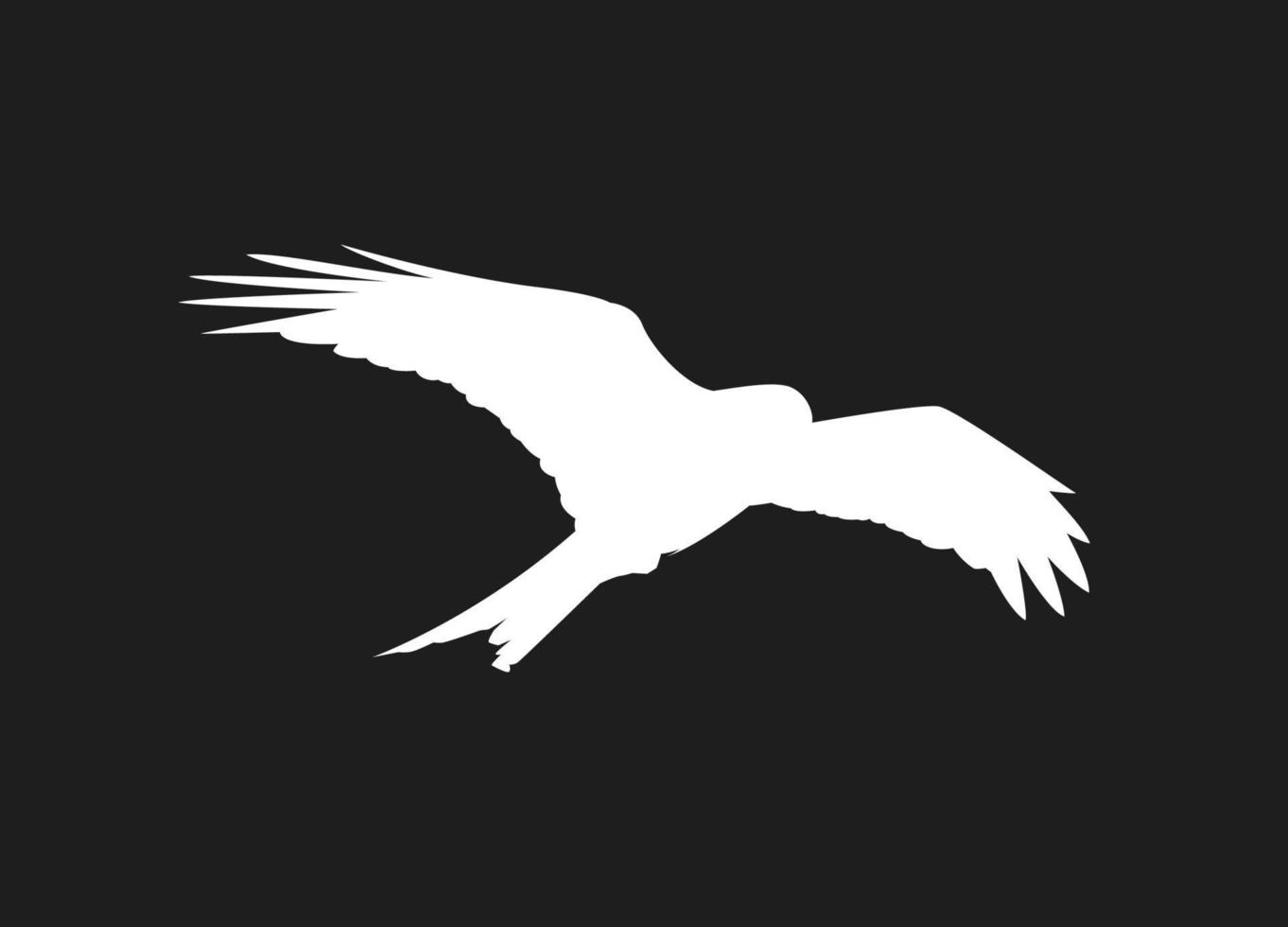 fliegender Vogel aus weißen Silhouetten isoliert auf schwarzem Hintergrund. geeignet für logo, symbol, banner, bakcground, tätowierung, bekleidung. Vogelelementvektor. Folge 10 vektor