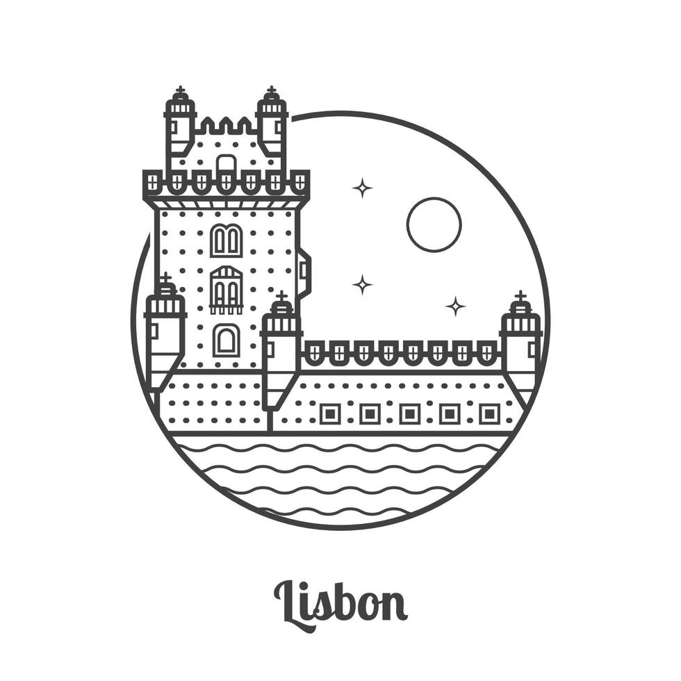 reisen lissabon symbol vektor