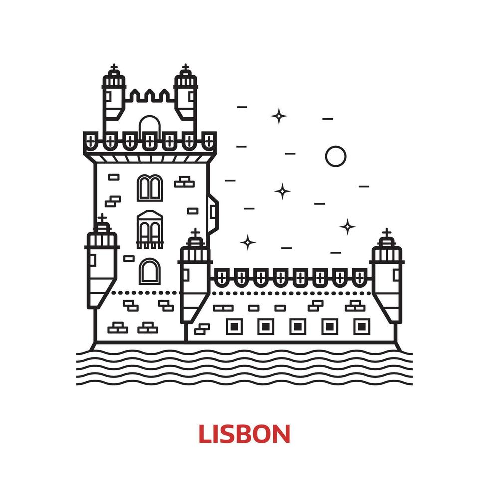 lissabon landmärke vektor illustration