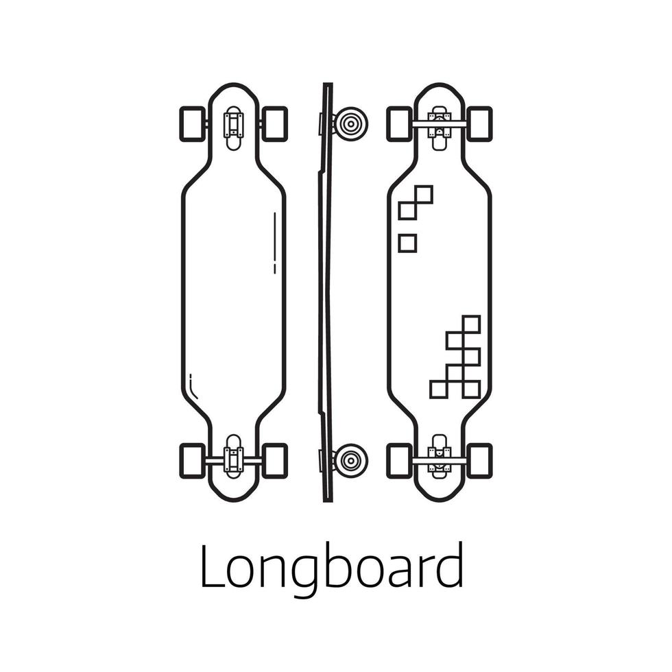 modernes Longboard-Schreibtisch-Set vektor