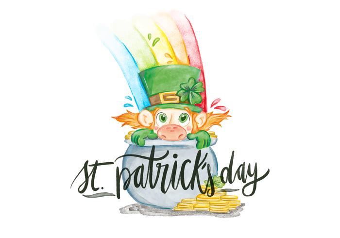 St. Patricks Day Aquarell Illustration vektor