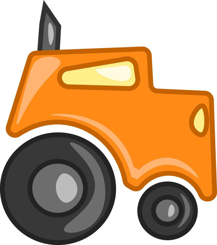 ein orangefarbener traktor, vektor oder farbillustration.