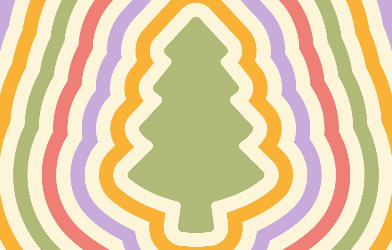 retro horisontell bakgrund med upprepa silhuett jul träd. trendig vektor hippie skriva ut i stil 70-talet, 80-tal. pastell färger