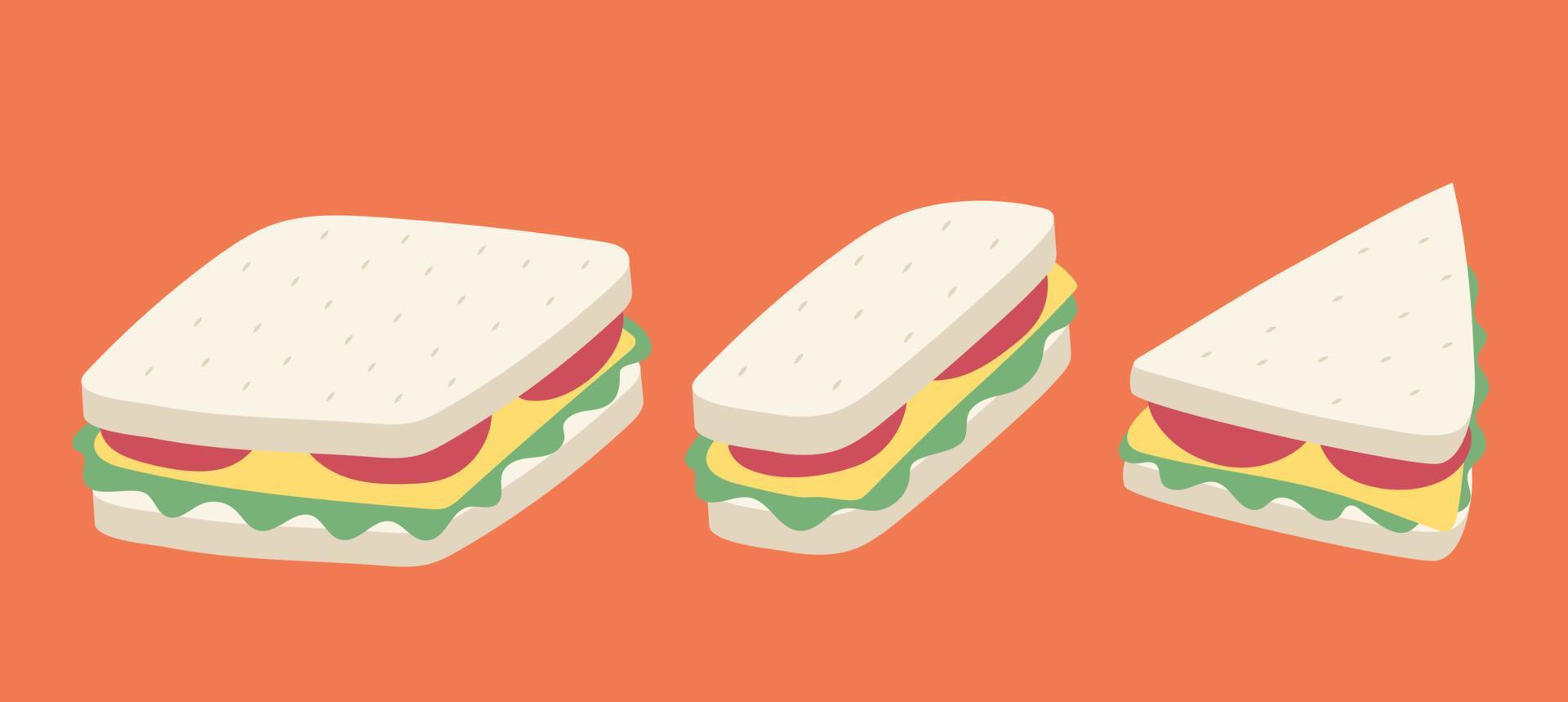 smörgås illustration hand dragen vektor ikon