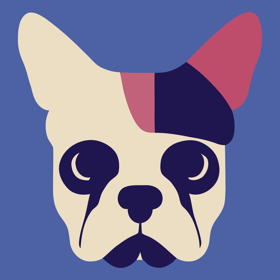 Illustrationsvektorgrafik der einfachen französischen Bulldogge isoliert gut für Logo, Symbol, Maskottchen, Druck oder passen Sie Ihr Design an vektor
