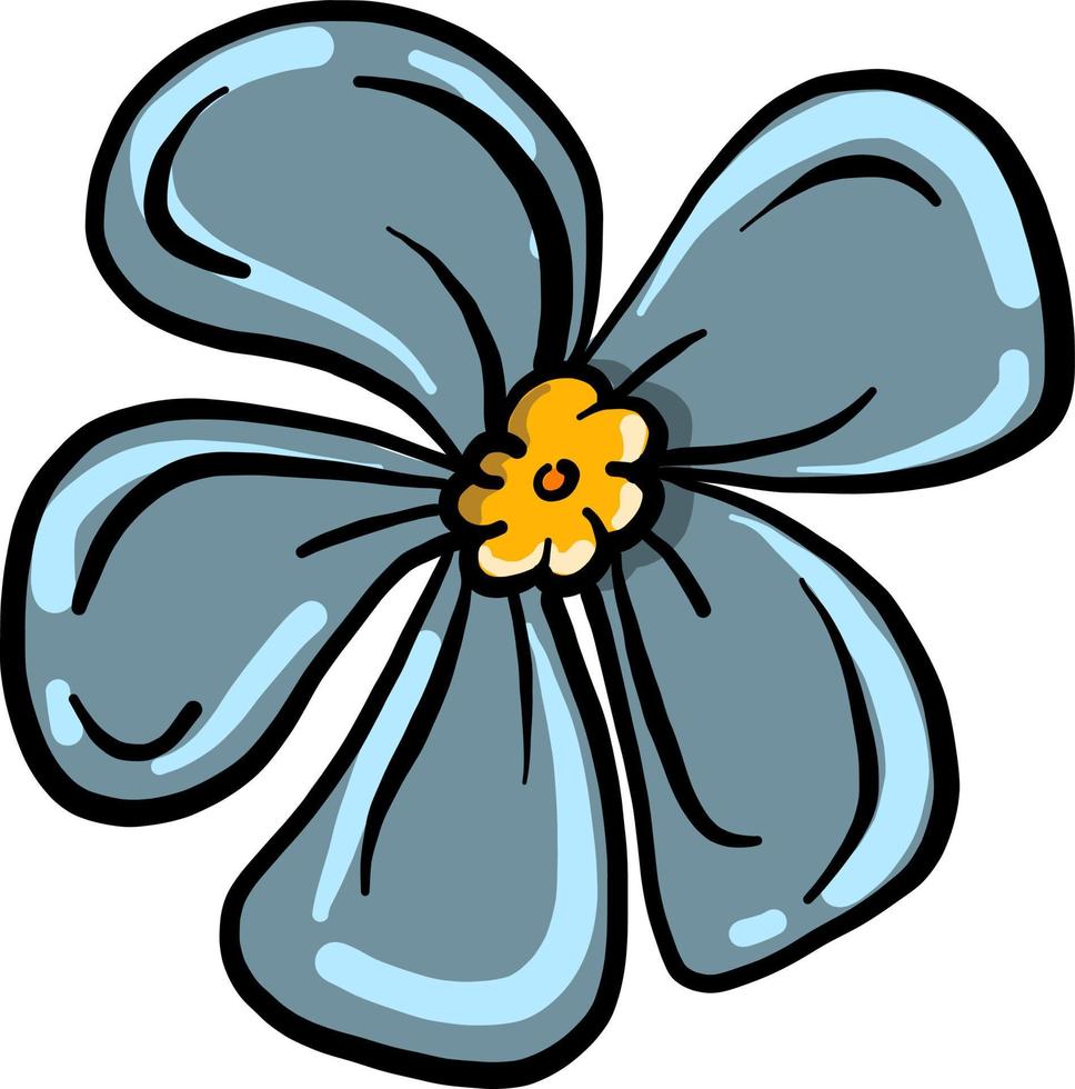 blå blomma, illustration, vektor på vit bakgrund