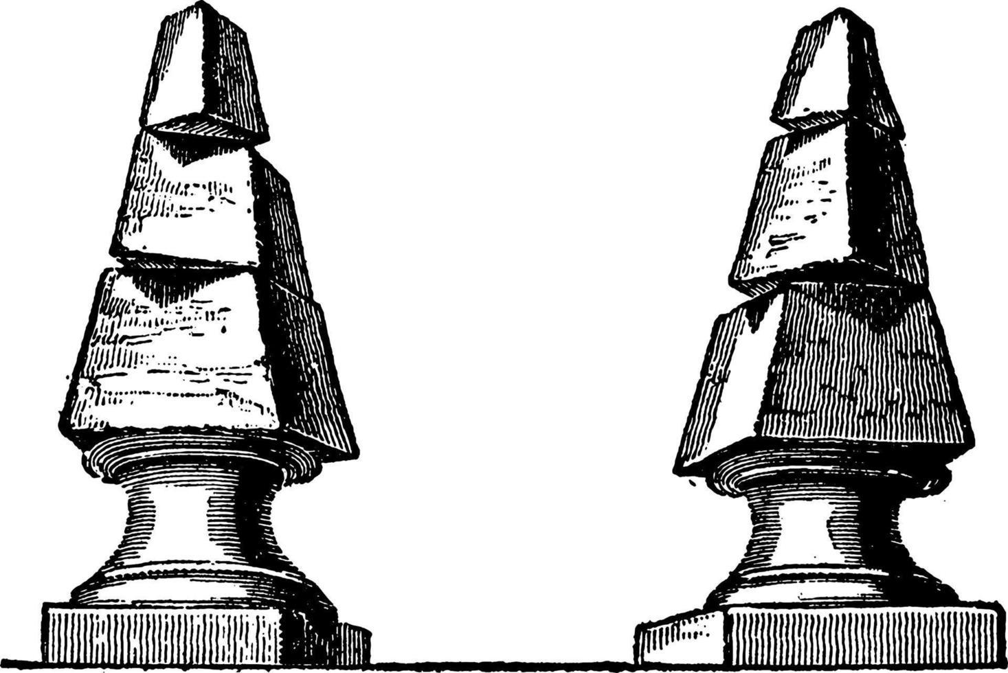 Obelisk, Vintage-Illustration. vektor