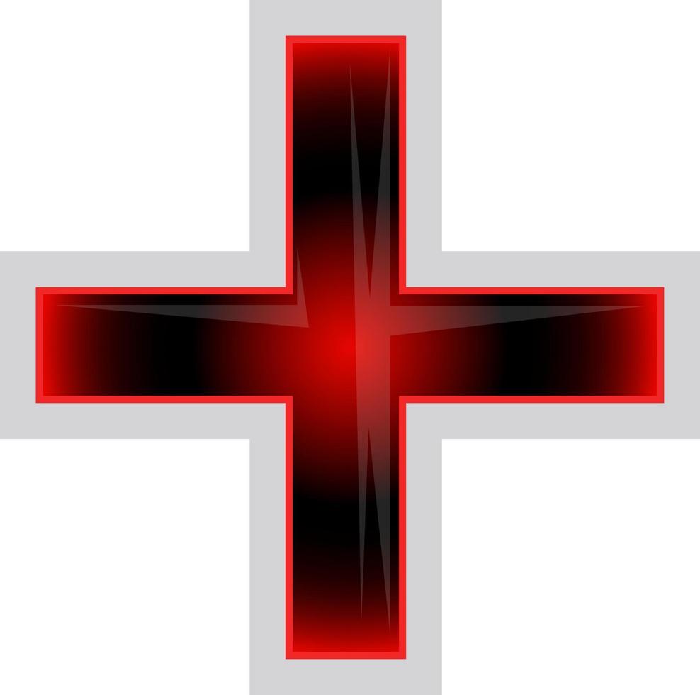 röd och svart grekisk korsa vektor illustration på en vit bakgrund