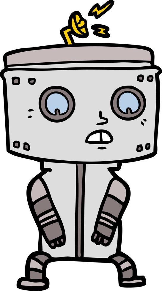 vektor robot karaktär i tecknad serie stil