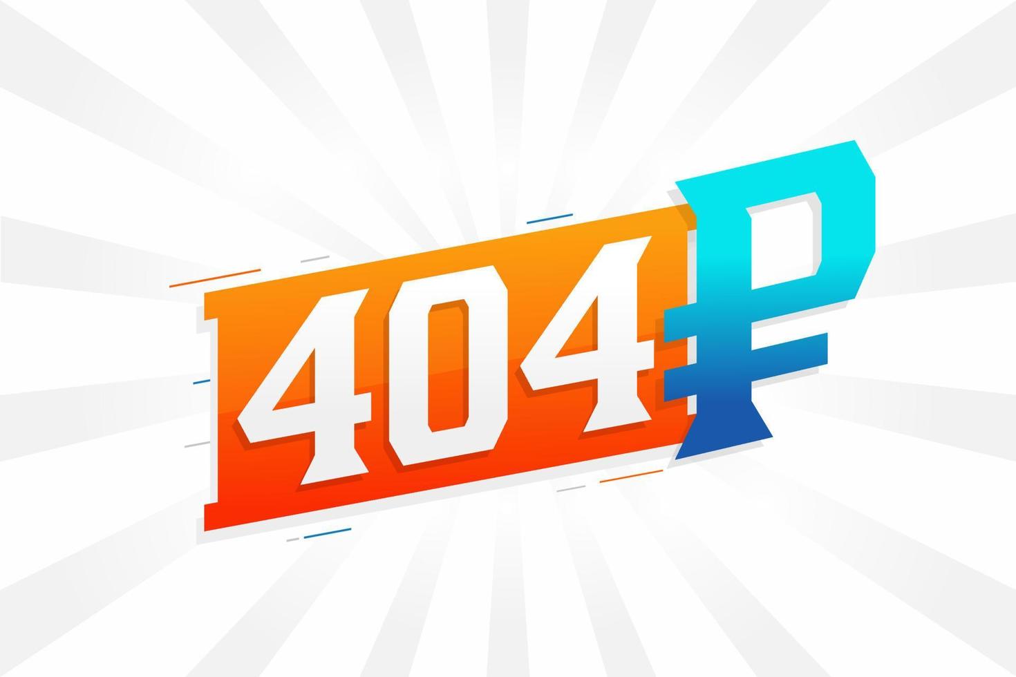 404 rubel symbol djärv text vektor bild. 404 ryska rubel valuta tecken vektor illustration