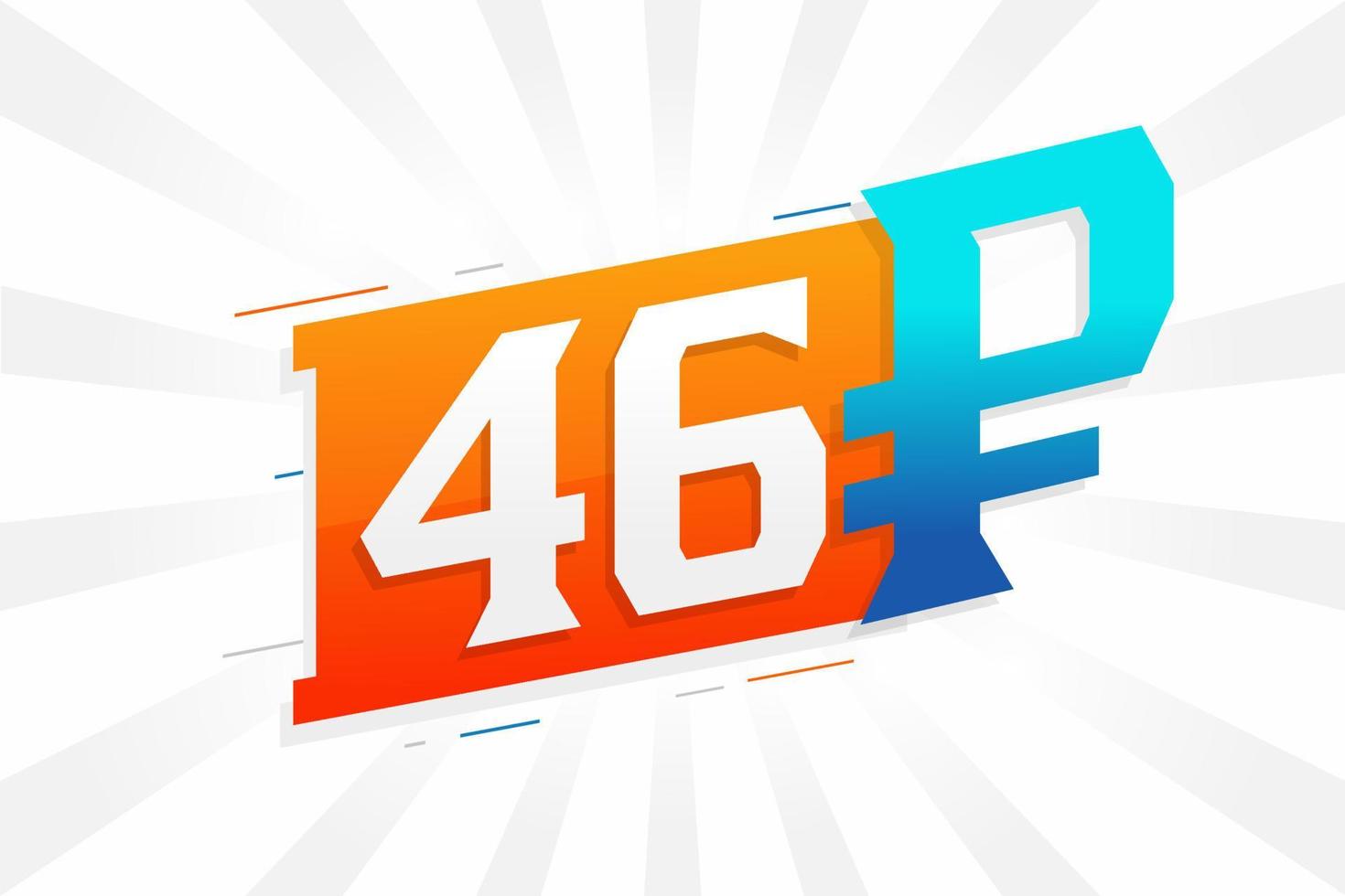 46 rubel symbol djärv text vektor bild. 46 ryska rubel valuta tecken vektor illustration