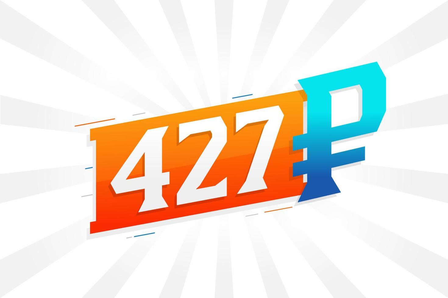 427 Rubel Symbol fettes Textvektorbild. 427 russische Rubel-Währungszeichen-Vektorillustration vektor