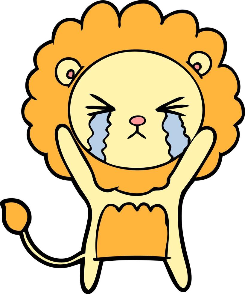tecknad serie gråt lejon vektor