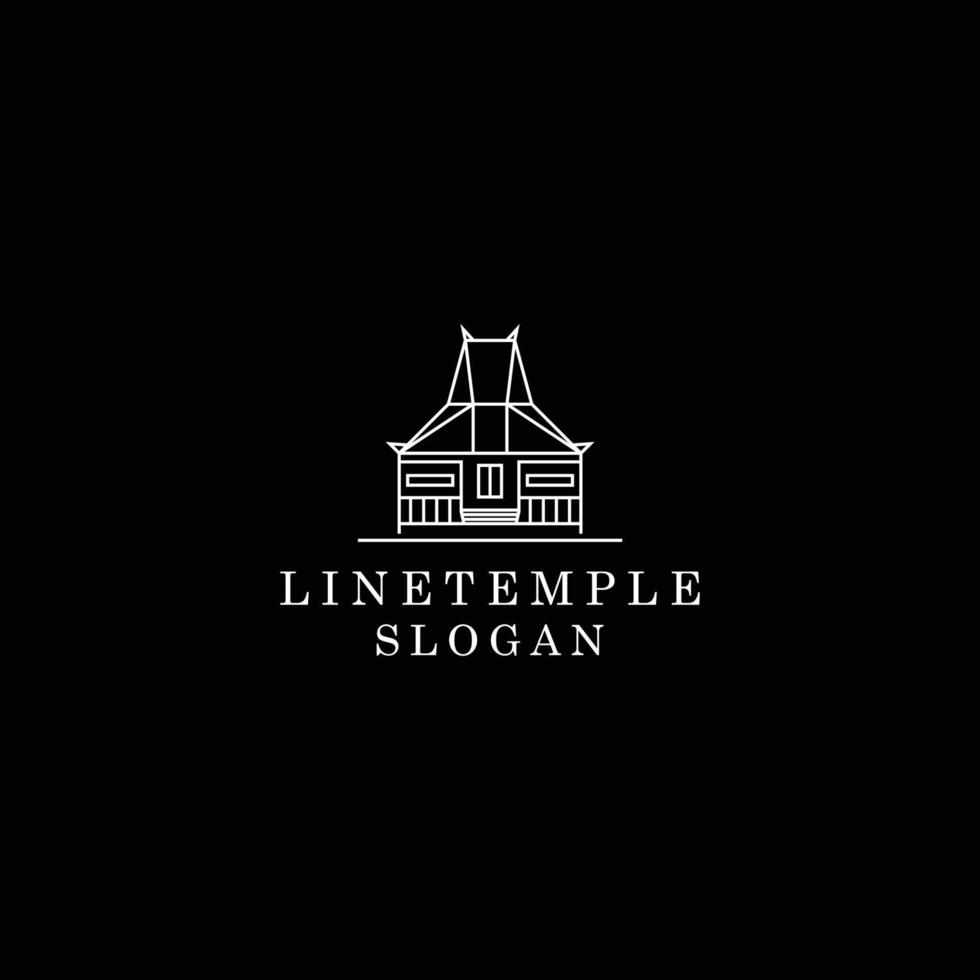 Linie Haus Tempel Logo Design Icon Vorlage vektor