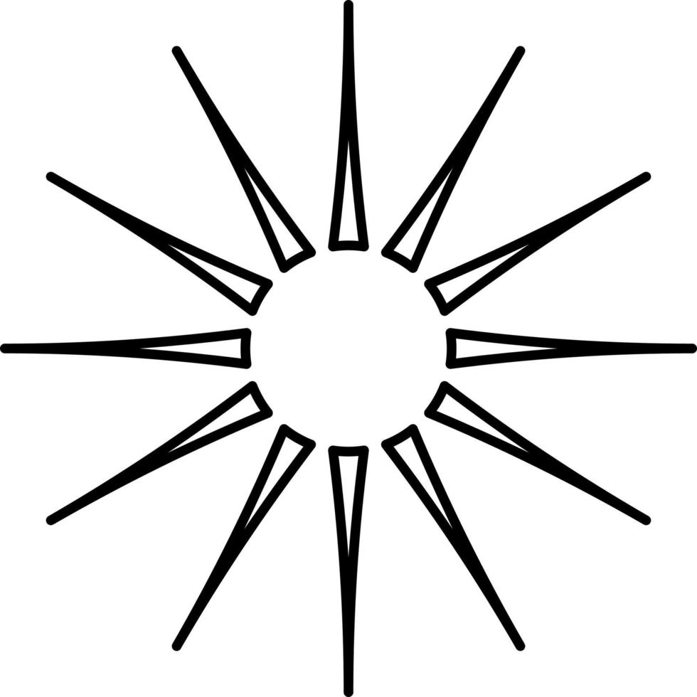 Sol med Sol strålar, illustration, vektor på vit bakgrund.