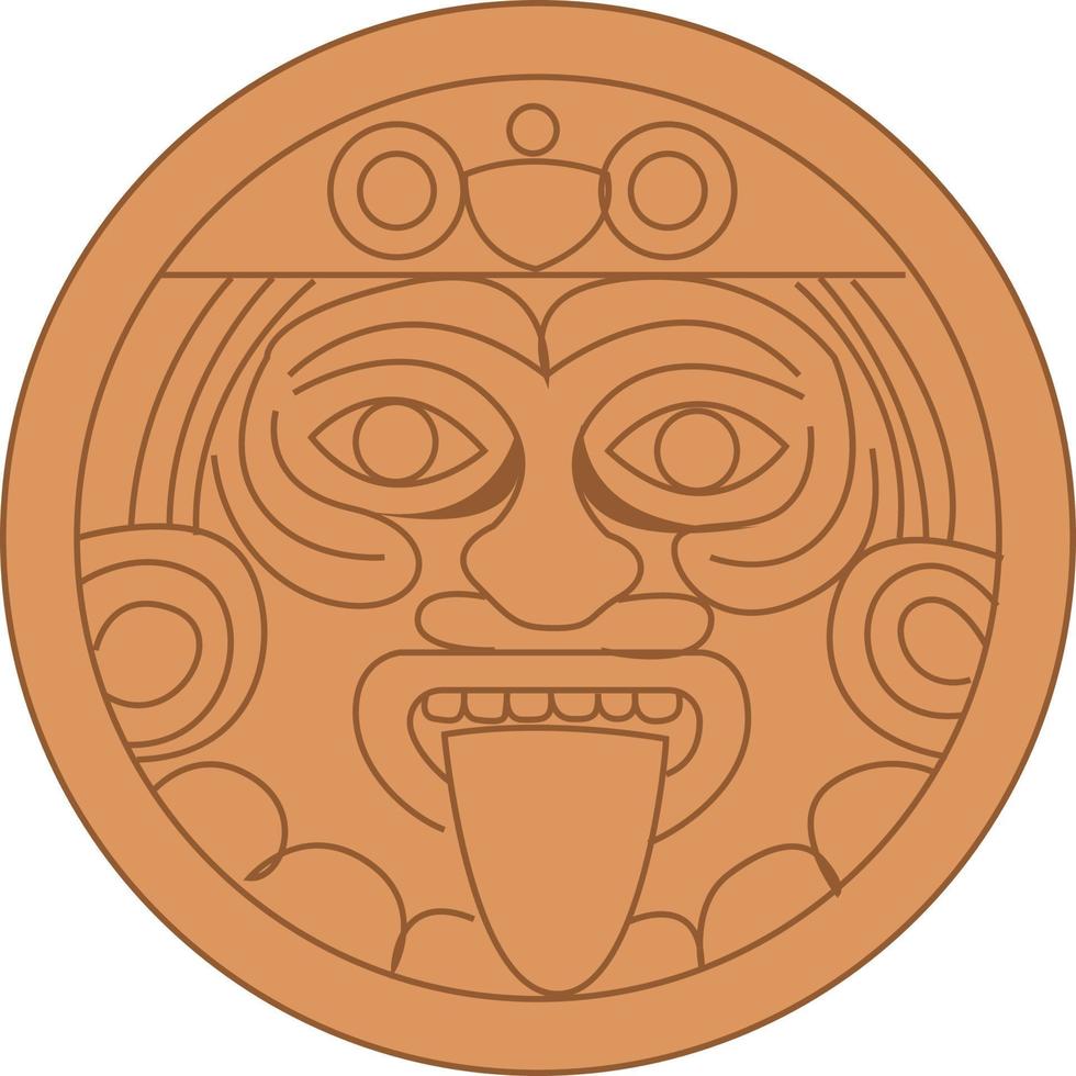 alte Maya, Illustration, Vektor auf weißem Hintergrund.