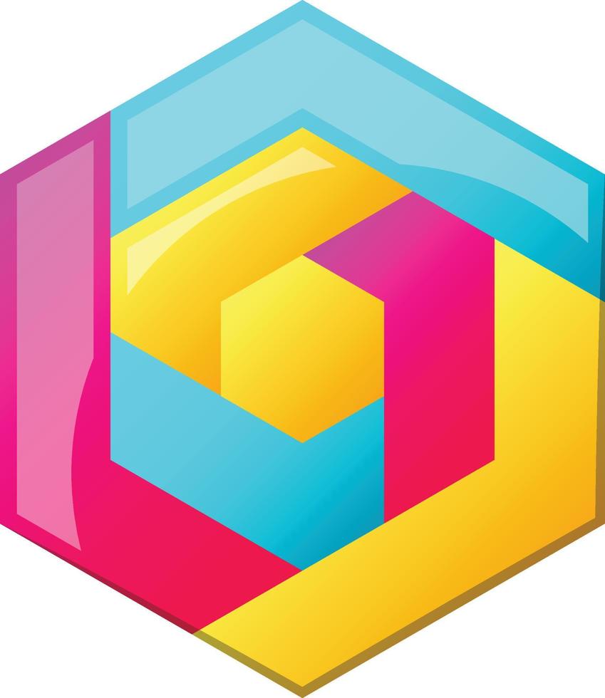 abstrakte Hexagon-Logo-Illustration im trendigen und minimalistischen Stil vektor