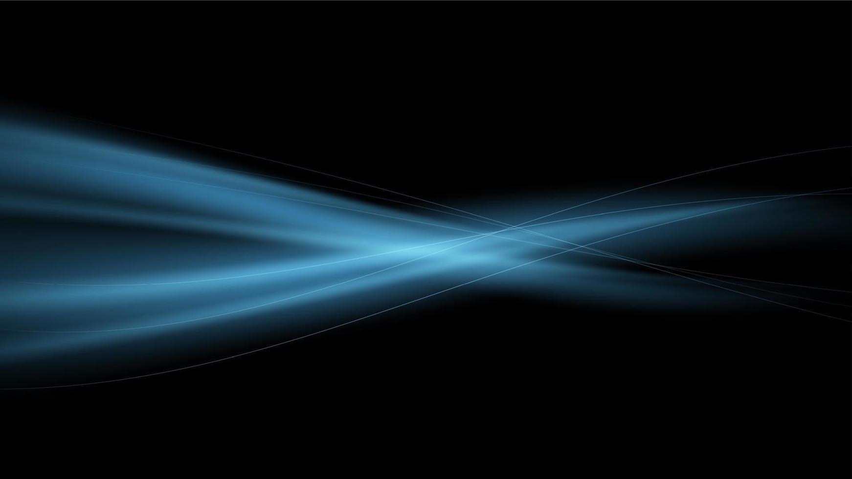 vektor abstrakt bakgrund med blå strömmar av luft på en svart bakgrund. blå magi flamma. lysande Vinka.
