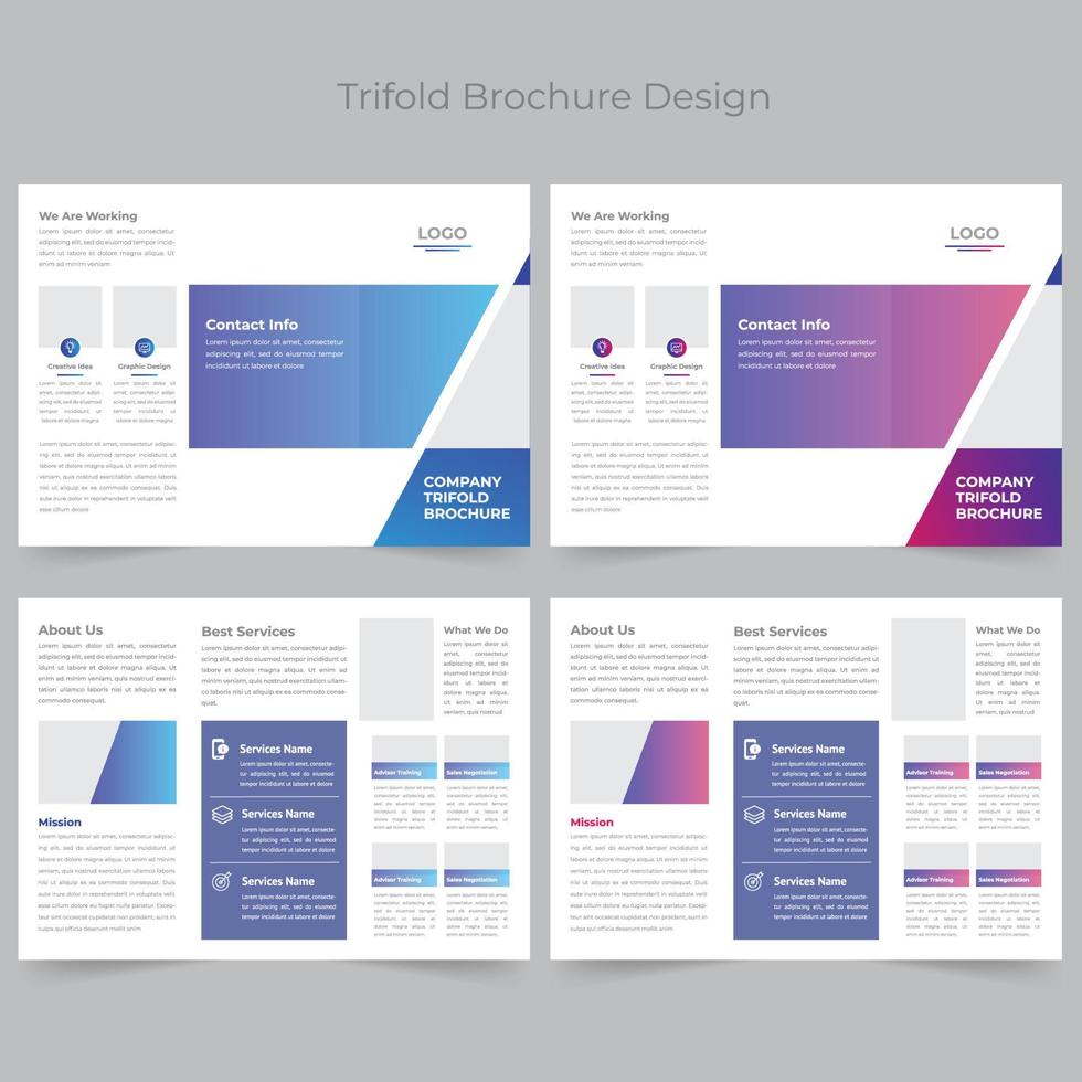 företags trippel broschyr vektor